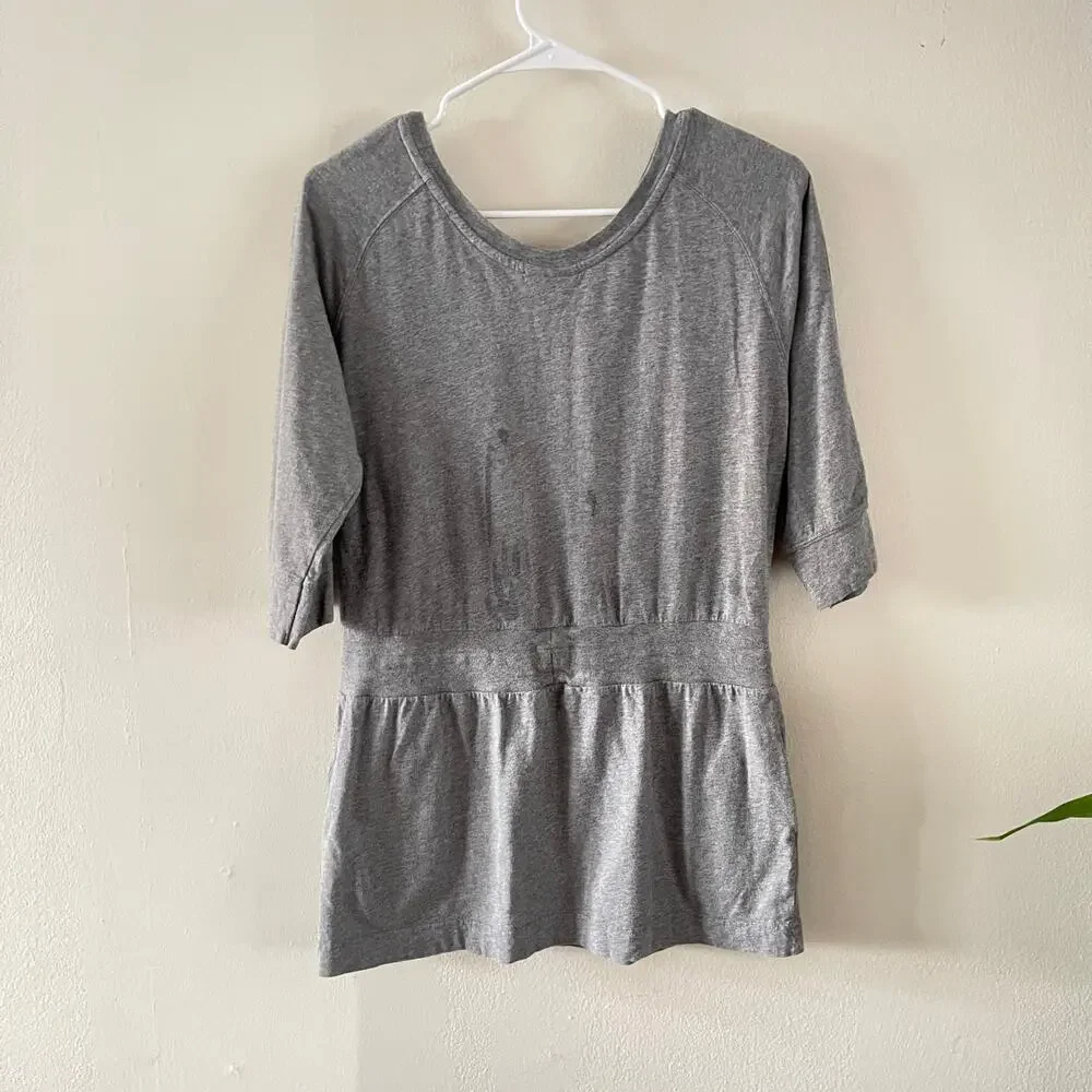 Nike Swoosh T Shirt Mini Dress Pockets Girls XL Heather Gray Sporty Athleisure